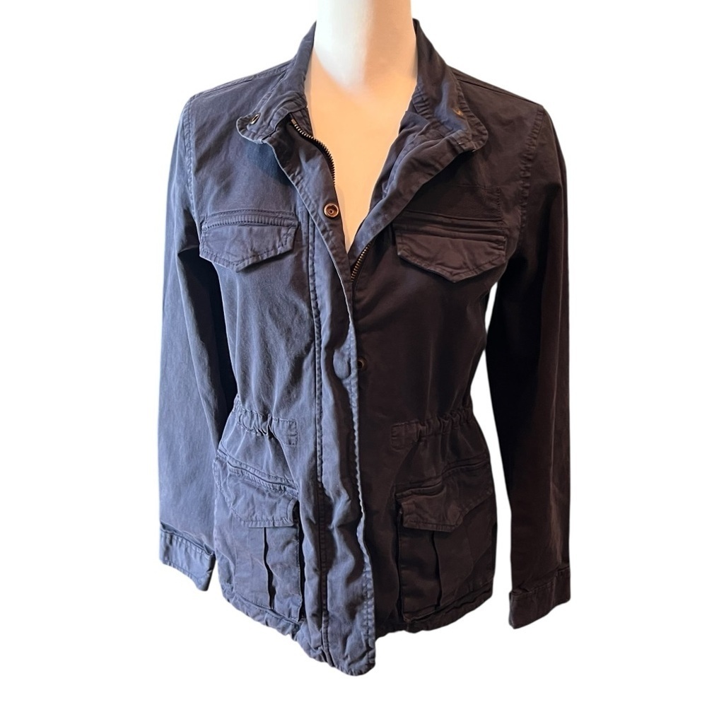 Hinge Designed in Seattle Utility Jacket XS Blue Four Pocket Drawstring - Picture 2 of 7
